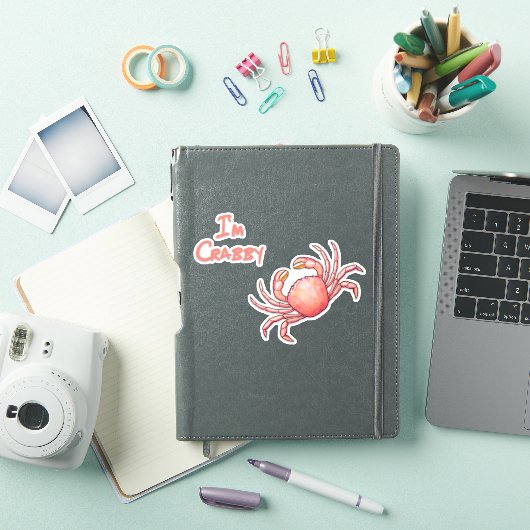 Ik ben Crabby Crustacean Cutout Sticker (iPad Cover)
