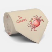 Ik ben Crabby Snow Crab Pattern Stropdas (Opgerold)