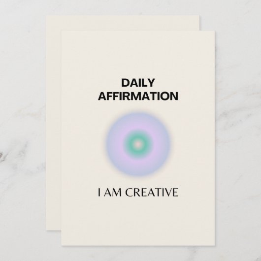 Ik ben creatieve dagelijkse bevestiging positief bedankkaart (Voorkant / Achterkant)