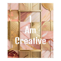 Ik ben creatieve perzik roze marmer gouden folie