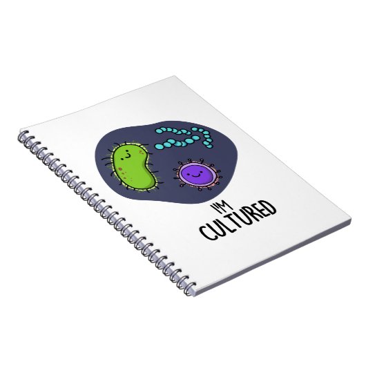 Ik ben Cultured Funny Bacteria Pun Notitieboek (Rechterzijde)