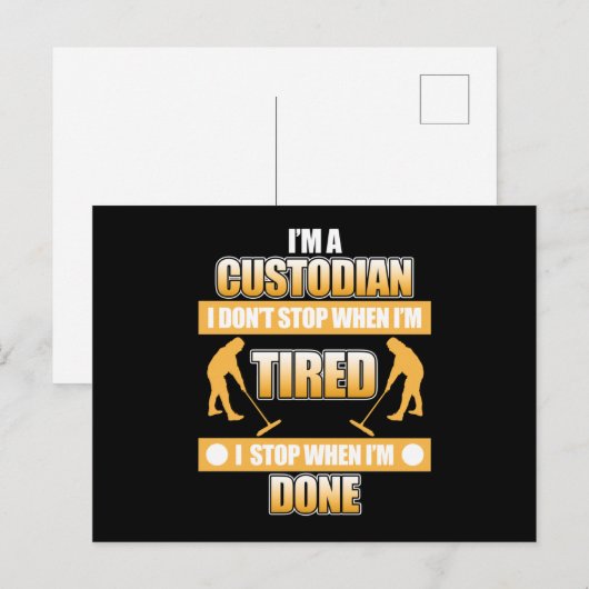 Ik ben Custodian School Caretaker Janitor Apprecia Briefkaart (Voorkant / Achterkant)