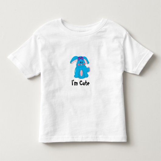Ik ben Cute Blue Bunny Kinder Shirts (Voorkant)