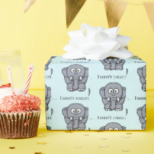 Ik Ben Cute Grappige Grijze Olifant Cartoon Niet V Cadeaupapier