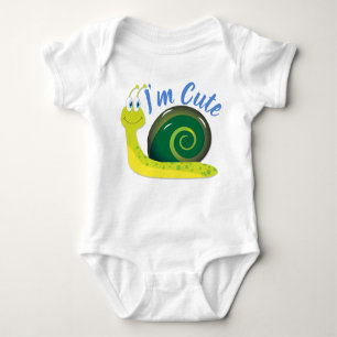 Ik ben Cute Light Green Snail Romper