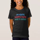 Ik ben Cute Mam's Cute Pap's Lucky, Kinder en baby T-shirt (Voorkant)