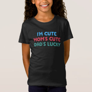 Ik ben Cute Mam's Cute Pap's Lucky, Kinder en baby T-shirt
