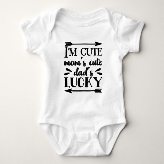 Ik ben Cute Mam's Cute Pap's Lucky Romper (Voorkant)