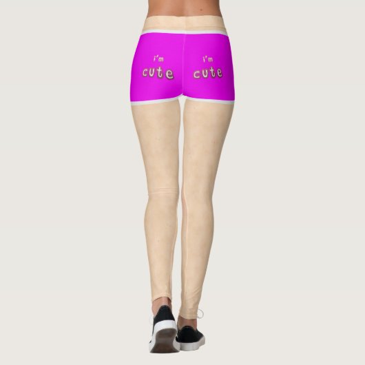 Ik ben Cute Pink Briefs Legging (Achterkant)