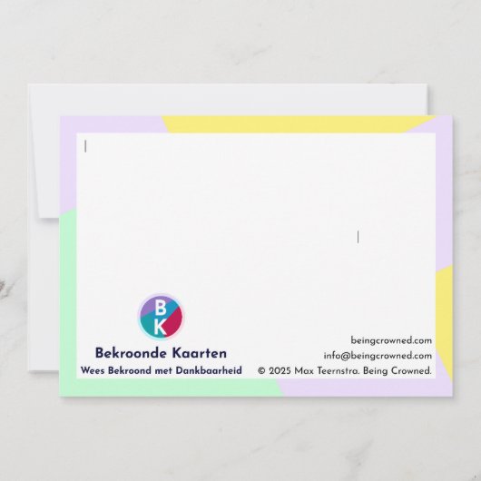 "Ik ben dankbaar" Bedankkaart (Achterkant)