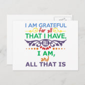 Ik ben dankbaar briefkaart (Voorkant / Achterkant)