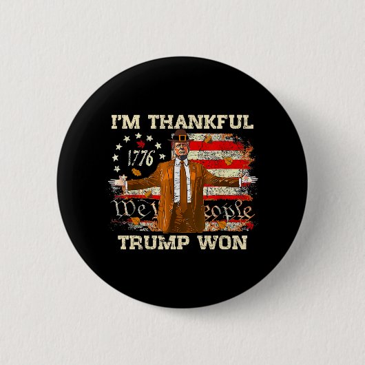 Ik ben dankbaar dat Trump Thanksgiving Turkije hee Ronde Button 5,7 Cm (Voorkant)