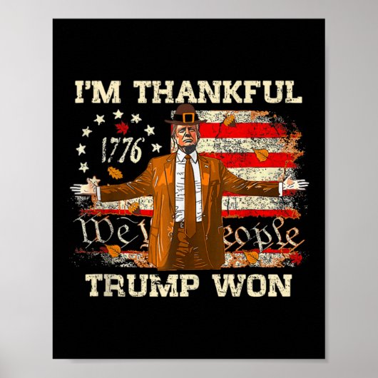 Ik ben dankbaar dat Trump Thanksgiving Turkije Tru Poster (Voorkant)
