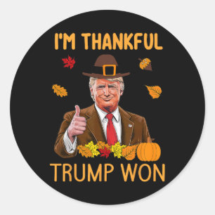 Ik ben dankbaar dat Trump Thanksgiving Turkije Tru Ronde Sticker