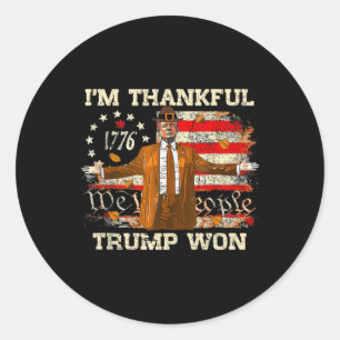 Ik ben dankbaar dat Trump Thanksgiving Turkije Tru Ronde Sticker