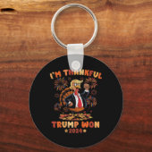 Ik ben dankbaar dat Trump won 2024 nam Amerikaanse Sleutelhanger (Voorkant)