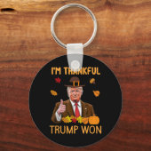 Ik ben dankbaar dat Trump won Thanksgiving kalkoen Sleutelhanger (Voorkant)