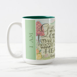 IK Ben Dankbaar!-Geef de Heer Dank Koffiemok Tweekleurige Koffiemok