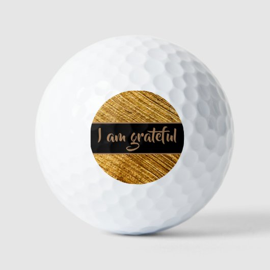 Ik ben dankbaar Golfbal - Goud Bruin Modern Golfballen (Voorkant)