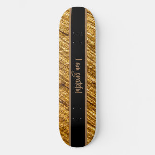 Ik ben Dankbaar Skateboard Goud Bruin Modern Desig
