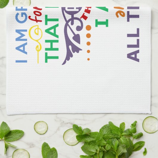 Ik ben dankbaar theedoek (Gevouwen)