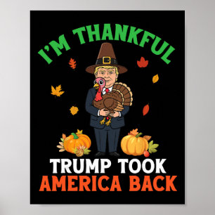 Ik ben dankbaar Trump Pilgrim Amerika Ck Dankzeggi Poster