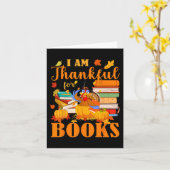 Ik ben dankbaar voor boeken Herfst Bibliothecaris  Kaart (Gele Bloem)