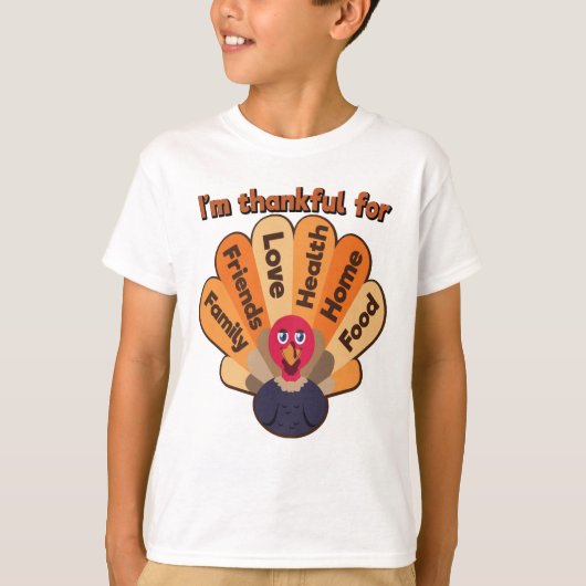 Ik ben dankbaar voor de Thanksgiving van de famili T-shirt (Voorkant)