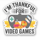 Ik Ben Dankbaar Voor Grappige Dankzegging Van Vide Sticker (Voorkant)