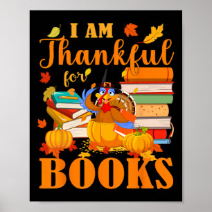 Ik ben dankbaar voor Herfst Librarian Funny van Bo Poster