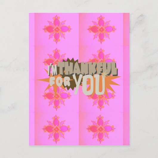 Ik ben dankbaar voor je: een oprechte uitdrukking briefkaart (Voorkant)