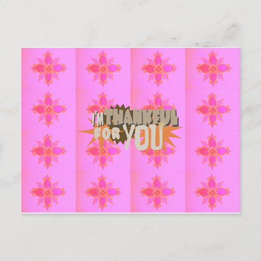 Ik ben dankbaar voor je: een oprechte uitdrukking briefkaart (Voorkant)