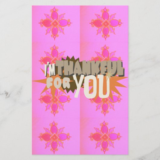 Ik ben dankbaar voor je: een oprechte uitdrukking briefpapier (Voorkant)