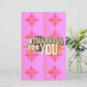 Ik ben dankbaar voor je: een oprechte uitdrukking briefpapier (Staand voorkant)