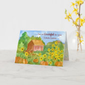 Ik ben dankbaar voor je oom Happy Thanksgiving Kaart (Gele Bloem)