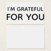 Ik ben dankbaar voor je zwarte witte Label Kaart (Voorkant /achterkant)