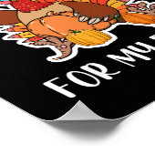 Ik ben dankbaar voor mijn familieThanksgiving Turk Poster (Hoek)