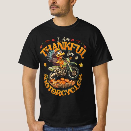 Ik ben dankbaar voor motorfietsen Thanksgiving Tur T-shirt (Voorkant)