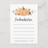 Ik ben dankbaar voor Thanksgiving dankbaarheid Kaa Informatiekaartje (Voorkant)