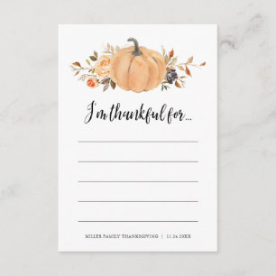 Ik ben dankbaar voor Thanksgiving dankbaarheid Kaa Informatiekaartje