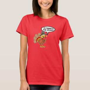 Ik ben dankbaar voor vegans kalkoen Cartoon T-shirt