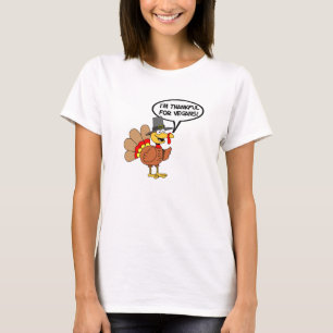 Ik ben dankbaar voor Vegans Turkey Cartoon T-shirt