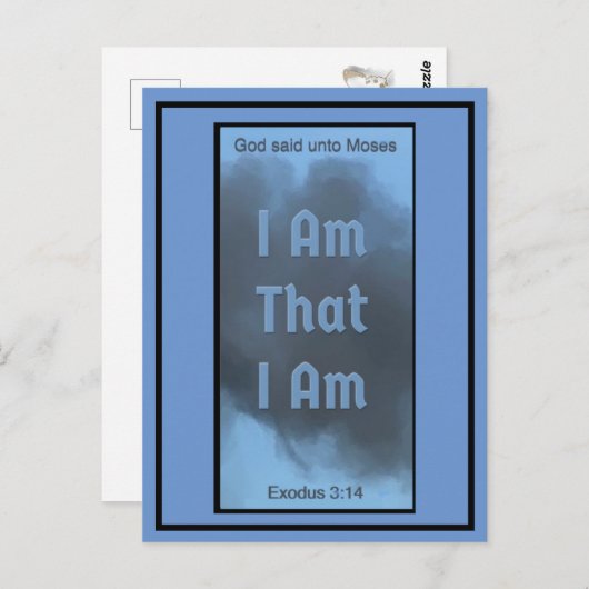 Ik ben dat ik het Briefkaart van de Schrift ben (Voorkant / Achterkant)