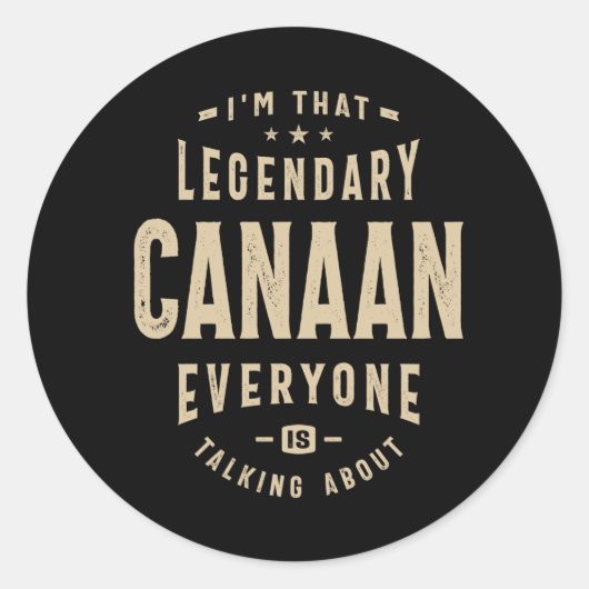 Ik ben dat Legendary Canaan Ronde Sticker (Voorkant)