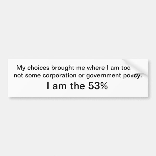 Ik ben de 53% bumpersticker (Voorkant)