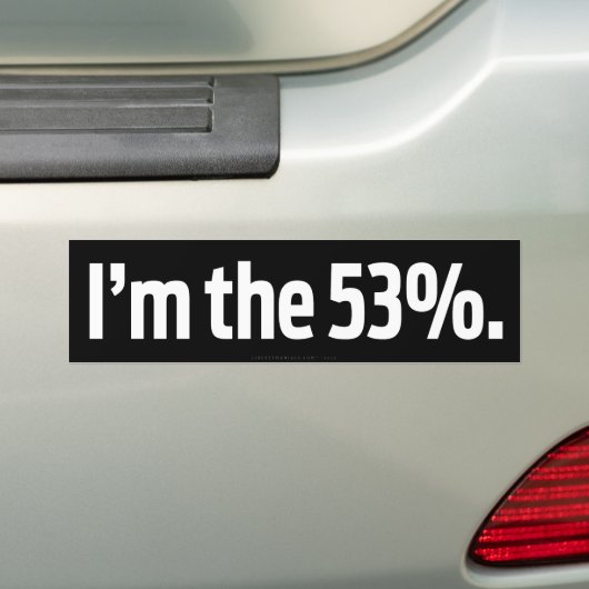 Ik ben de 53% Bumpersticker (Op auto)