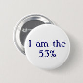 Ik ben de 53% ronde button 5,7 cm (Voorkant /achterkant)