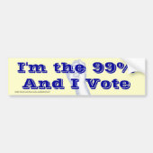Ik ben de 99% (en ik stem) bumpersticker (Voorkant)