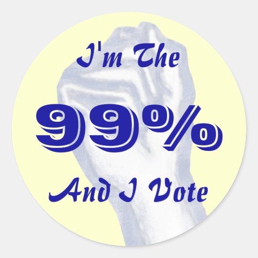 Ik ben de 99% (en ik stem) sticker (Voorkant)