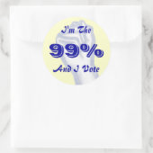 Ik ben de 99% (en ik stem) sticker (Tas)